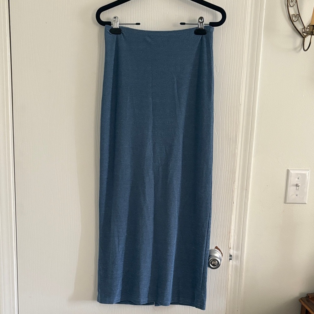 Madison Slate Blue Pencil Skirt